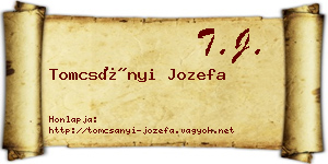 Tomcsányi Jozefa névjegykártya